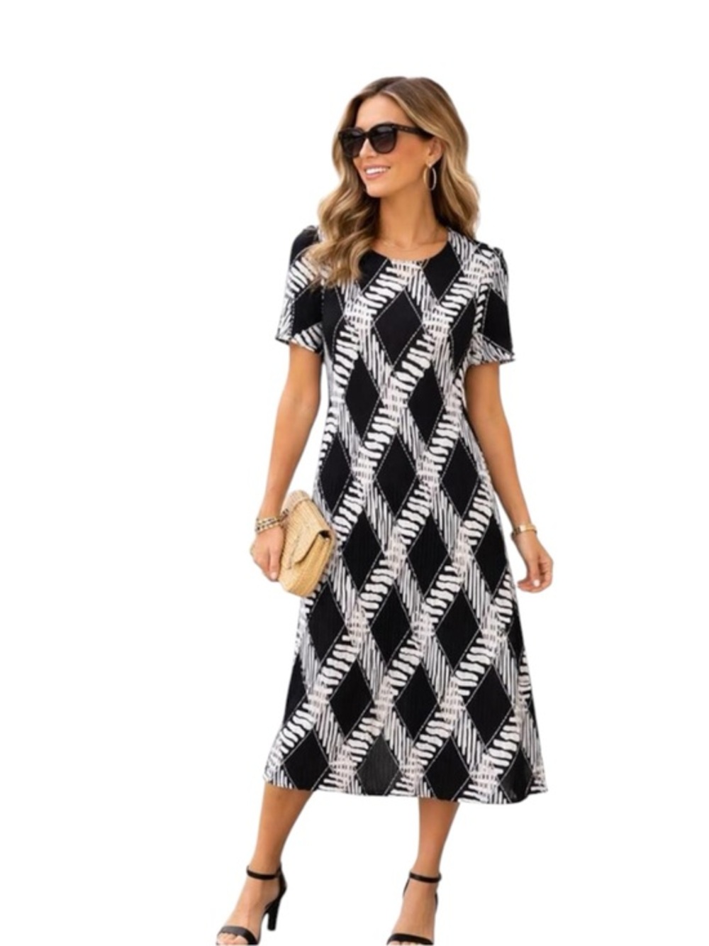 NWT Anthropologie Kindred Geometric Diamond Midi Dress 3X